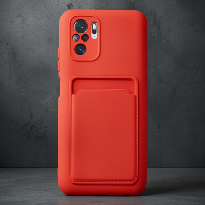 Xiaomi Redmi Note 10s Kılıf Kelvin Kartvizitli Silikon - Kırmızı