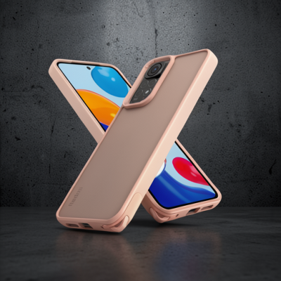 Xiaomi Redmi Note 11 Kılıf Elegant Kapak - Pudra