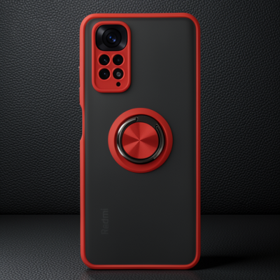 Xiaomi Redmi Note 11 Kılıf Montreal Yüzüklü Silikon Kapak - Kırmızı