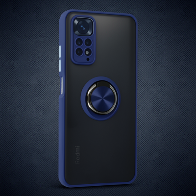 Xiaomi Redmi Note 11 Kılıf Montreal Yüzüklü Silikon Kapak - Lacivert