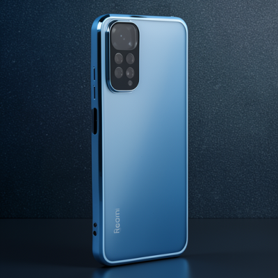 Xiaomi Redmi Note 11 Kılıf Razer Lensli Silikon - Açık Mavi