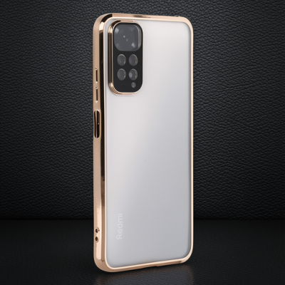 Xiaomi Redmi Note 11 Kılıf Razer Lensli Silikon - Gold
