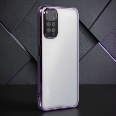 Xiaomi Redmi Note 11 Kılıf Razer Lensli Silikon - Mor