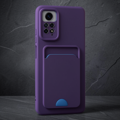 Xiaomi Redmi Note 11 Pro Kılıf Kelvin Kartvizitli Silikon - Derin Mor