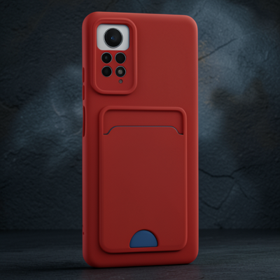 Xiaomi Redmi Note 11 Pro Kılıf Kelvin Kartvizitli Silikon - Kırmızı