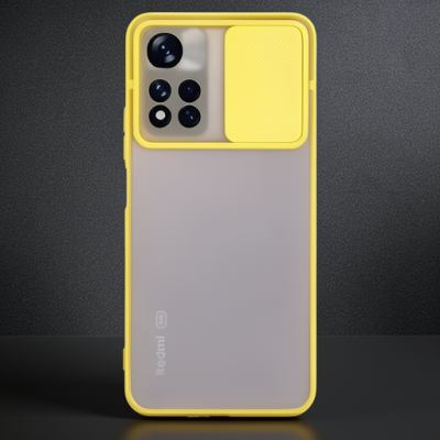 Xiaomi Redmi Note 11 Pro Plus 5g Kılıf Palm Buzlu Kamera Sürgülü Silikon - Sarı