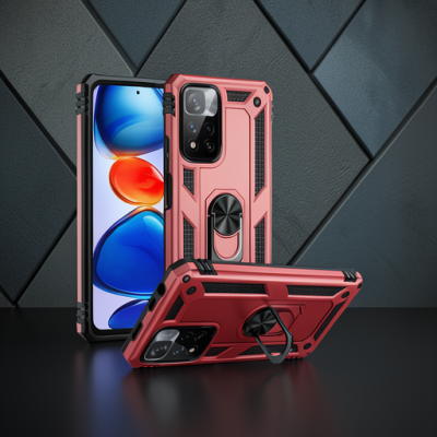 Xiaomi Redmi Note 11 Pro Plus 5g Kılıf Sofya Yüzüklü Silikon Kapak - Rose