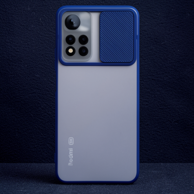 Xiaomi Redmi Note 11t Kılıf Palm Buzlu Kamera Sürgülü Silikon - Lacivert