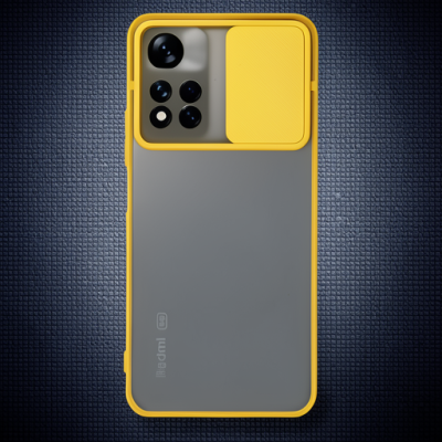 Xiaomi Redmi Note 11t Kılıf Palm Buzlu Kamera Sürgülü Silikon - Sarı