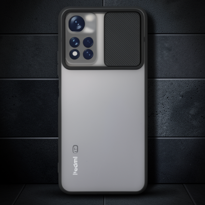 Xiaomi Redmi Note 11t Kılıf Palm Buzlu Kamera Sürgülü Silikon - Siyah