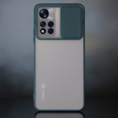Xiaomi Redmi Note 11t Kılıf Palm Buzlu Kamera Sürgülü Silikon - Yeşil