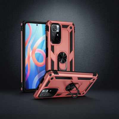 Xiaomi Redmi Note 11t Kılıf Sofya Yüzüklü Silikon Kapak - Rose