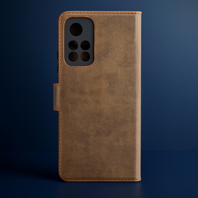 Xiaomi Redmi Note 11t Kılıf Trend S Plus Kapaklı Kılıf - Taba
