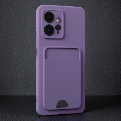 Xiaomi Redmi Note 12 4g Kılıf Kelvin Kartvizitli Silikon - Derin Mor
