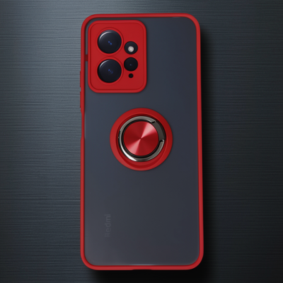 Xiaomi Redmi Note 12 4g Kılıf Montreal Yüzüklü Silikon Kapak - Kırmızı