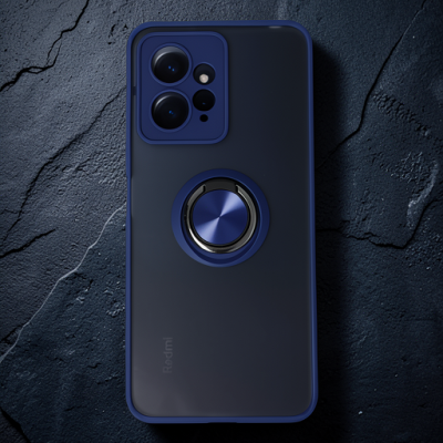 Xiaomi Redmi Note 12 4g Kılıf Montreal Yüzüklü Silikon Kapak - Lacivert