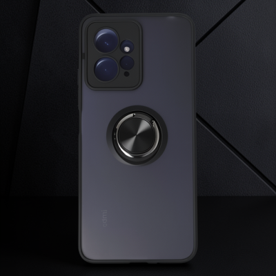 Xiaomi Redmi Note 12 4g Kılıf Montreal Yüzüklü Silikon Kapak - Siyah