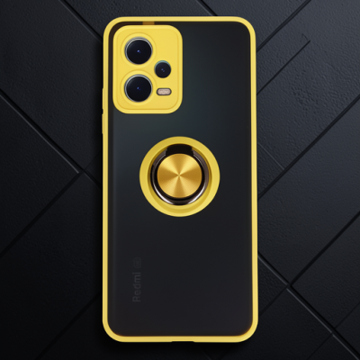 Xiaomi Redmi Note 12 5g Kılıf Montreal Yüzüklü Silikon Kapak - Sarı