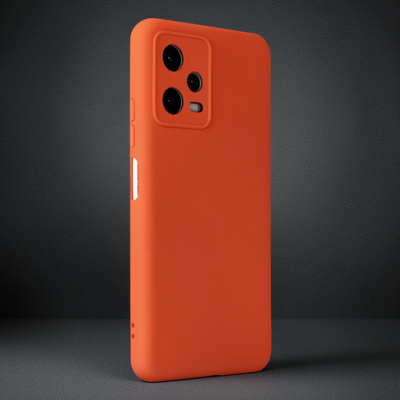 Xiaomi Redmi Note 12 5g Kılıf Nano İçi Kadife Silikon - Turuncu