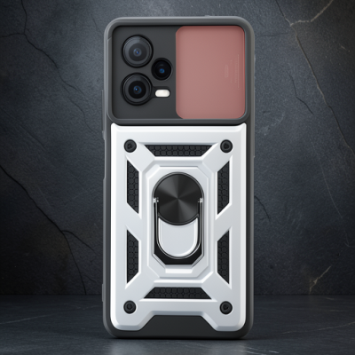 Xiaomi Redmi Note 12 5g Kılıf Pars Lens Yüzüklü Silikon - Gümüş