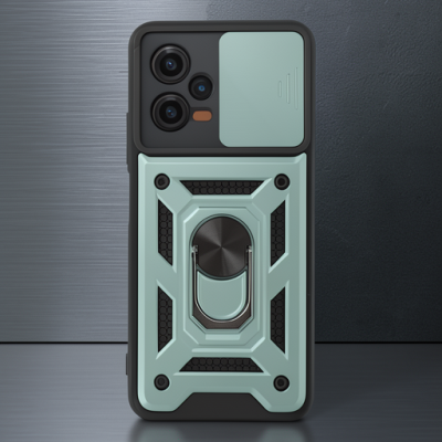 Xiaomi Redmi Note 12 5g Kılıf Pars Lens Yüzüklü Silikon - Yeşil