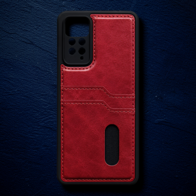 Xiaomi Redmi Note 12 Pro 4g Kılıf Sara Kartvizitli Deri Kılıf - Kırmızı