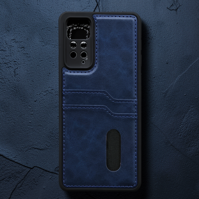 Xiaomi Redmi Note 12 Pro 4g Kılıf Sara Kartvizitli Deri Kılıf - Lacivert