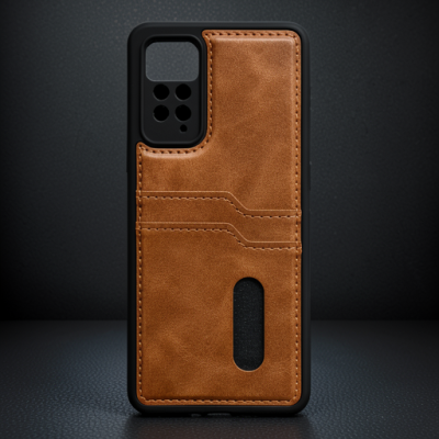 Xiaomi Redmi Note 12 Pro 4g Kılıf Sara Kartvizitli Deri Kılıf - Taba