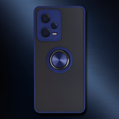 Xiaomi Redmi Note 12 Pro 5g Kılıf Montreal Yüzüklü Silikon Kapak - Lacivert