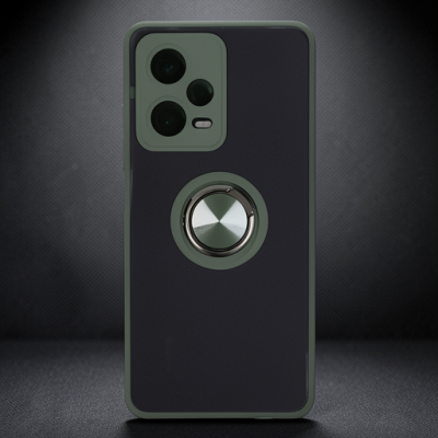 Xiaomi Redmi Note 12 Pro 5g Kılıf Montreal Yüzüklü Silikon Kapak - Yeşil