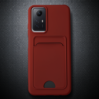 Xiaomi Redmi Note 12s Kılıf Kelvin Kartvizitli Silikon - Bordo