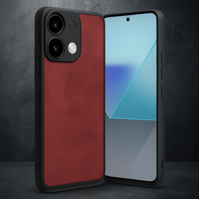 Xiaomi Redmi Note 13 4g Kılıf Aras Deri Kapak - Kırmızı
