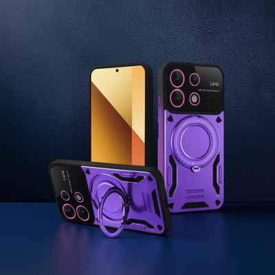 Xiaomi Redmi Note 13 4g Kılıf Joy Lens Standlı Kapak - Mor