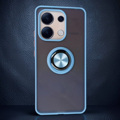 Xiaomi Redmi Note 13 4g Kılıf Montreal Yüzüklü Silikon Kapak - Buz Mavi