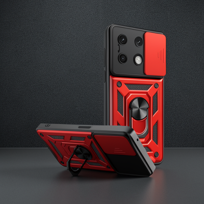 Xiaomi Redmi Note 13 4g Kılıf Pars Lens Yüzüklü Silikon - Kırmızı