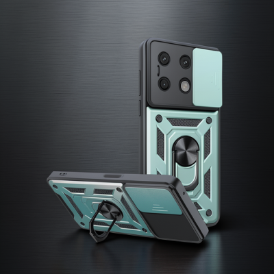 Xiaomi Redmi Note 13 4g Kılıf Pars Lens Yüzüklü Silikon - Yeşil