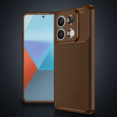 Xiaomi Redmi Note 13 Pro 4g Kılıf Auto Focus Karbon Kapak - Kahverengi