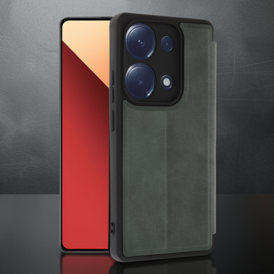 Xiaomi Redmi Note 13 Pro 4g Kılıf Flip Cover - Koyu Yeşil