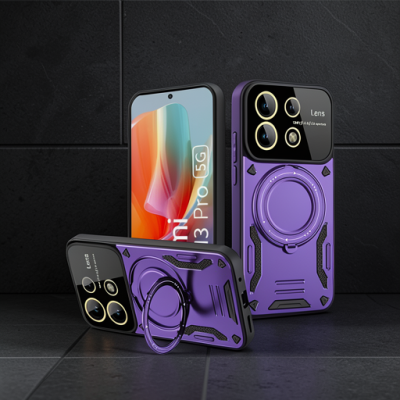 Xiaomi Redmi Note 13 Pro 4g Kılıf Joy Lens Standlı Kapak - Mor