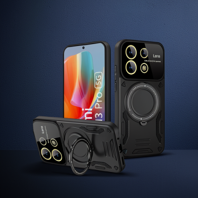 Xiaomi Redmi Note 13 Pro 4g Kılıf Joy Lens Standlı Kapak - Siyah