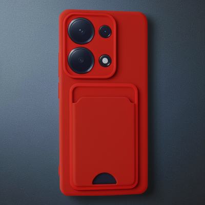 Xiaomi Redmi Note 13 Pro 4g Kılıf Kelvin Kartvizitli Silikon - Kırmızı