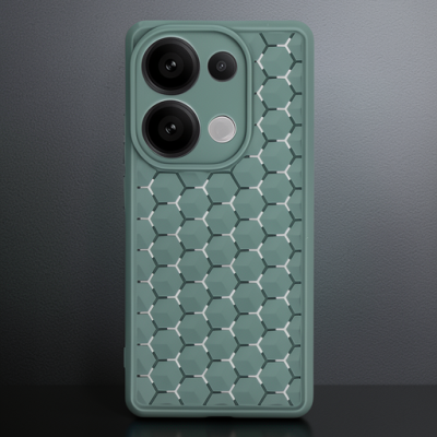 Xiaomi Redmi Note 13 Pro 4g Kılıf Petek Silikon Kapak - Koyu Yeşil