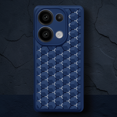 Xiaomi Redmi Note 13 Pro 4g Kılıf Petek Silikon Kapak - Lacivert
