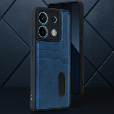 Xiaomi Redmi Note 13 Pro 4g Kılıf Sara Kartvizitli Deri Kılıf - Lacivert
