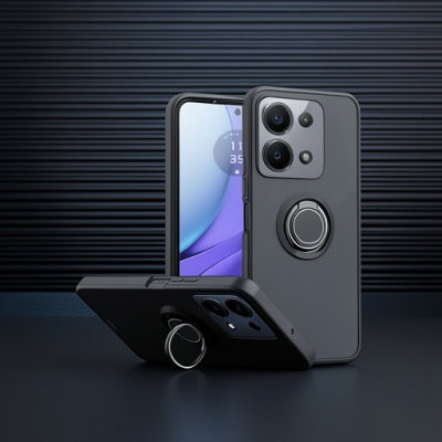 Xiaomi Redmi Note 13 Pro 4g Montreal Yüzüklü Silikon Kapak - Siyah