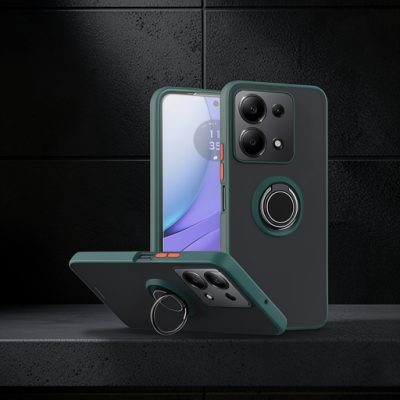 Xiaomi Redmi Note 13 Pro 4g Montreal Yüzüklü Silikon Kapak - Yeşil