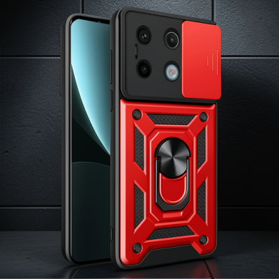 Xiaomi Redmi Note 13 Pro 4g Pars Lens Yüzüklü Silikon - Kırmızı
