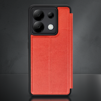 Xiaomi Redmi Note 13 Pro 5g Kılıf Flip Cover - Kırmızı