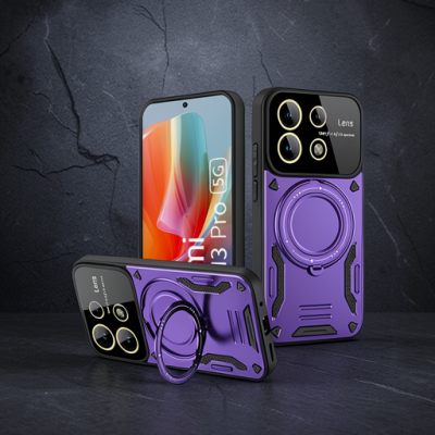 Xiaomi Redmi Note 13 Pro 5g Kılıf Joy Lens Standlı Kapak - Mor