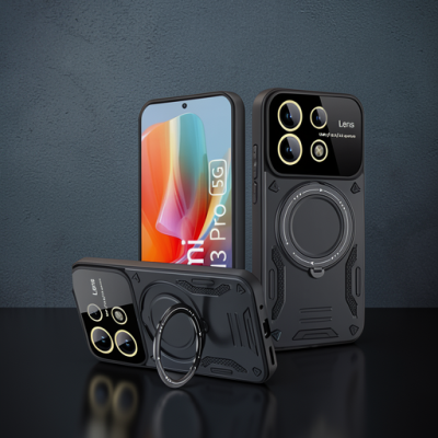 Xiaomi Redmi Note 13 Pro 5g Kılıf Joy Lens Standlı Kapak - Siyah